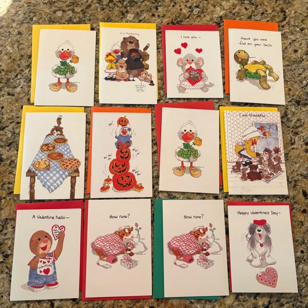 12 Suzys Zoo Greeting Cards Get Well Holidays Current‎ 1980s with Envelopes